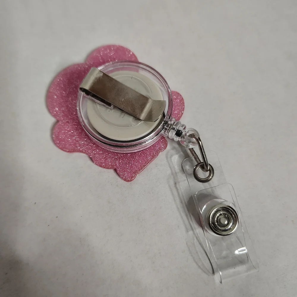 Penguin Candy Cane Peppermint Christmas Retractable Badge Reel Work Id Holder